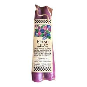 Vintage Yankee Candle 6” Fresh Lilac Taper Candles NIP